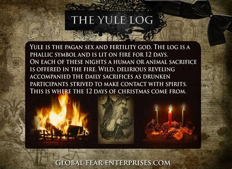 Pagan rituals involving yule log